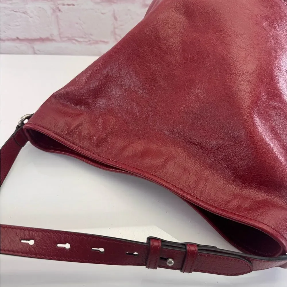 Gucci Morpheus Large Distressed Red Leather Hobo